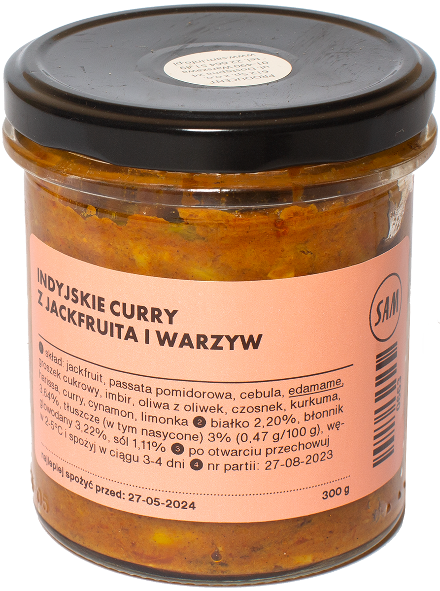 Indyjskie curry z jackfruita i warzyw SAM 300 g